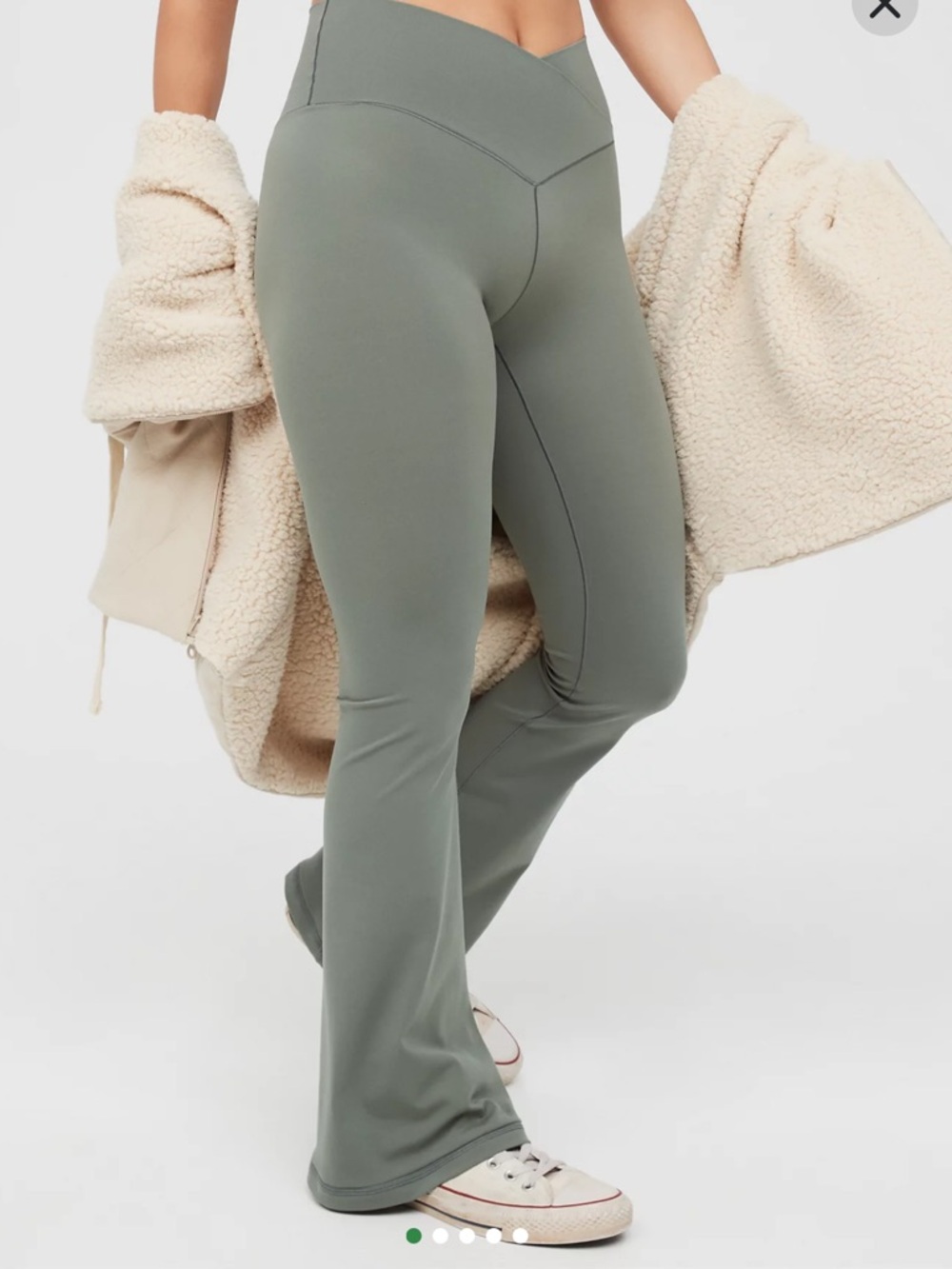 Seamless High-Waist Yoga Pants in Cream
